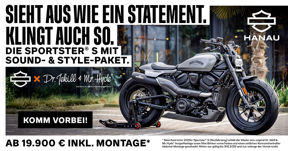 Sportster S jetzt mit exklusivem Sound- & Style-Paket